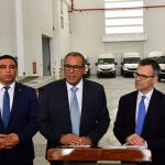 The Minister of Education and the Italian Ambassador to Tunisia attend the ceremony to hand over a set of school transport equipment